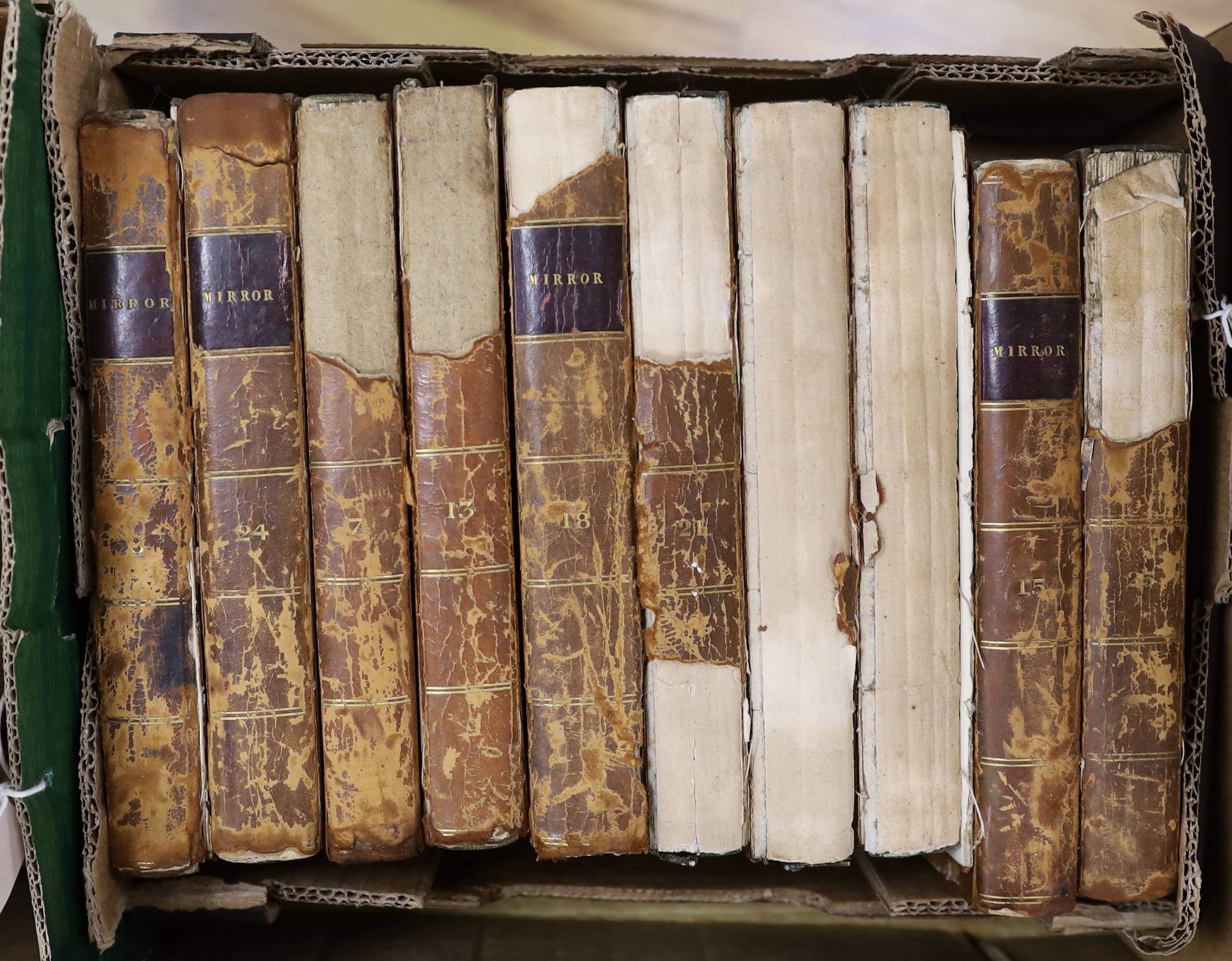 The Mirror of Literature, Amusement and Instruction, 10 volumes of this weekly newspaper which was published from 1822 to 1846 (a.f.)